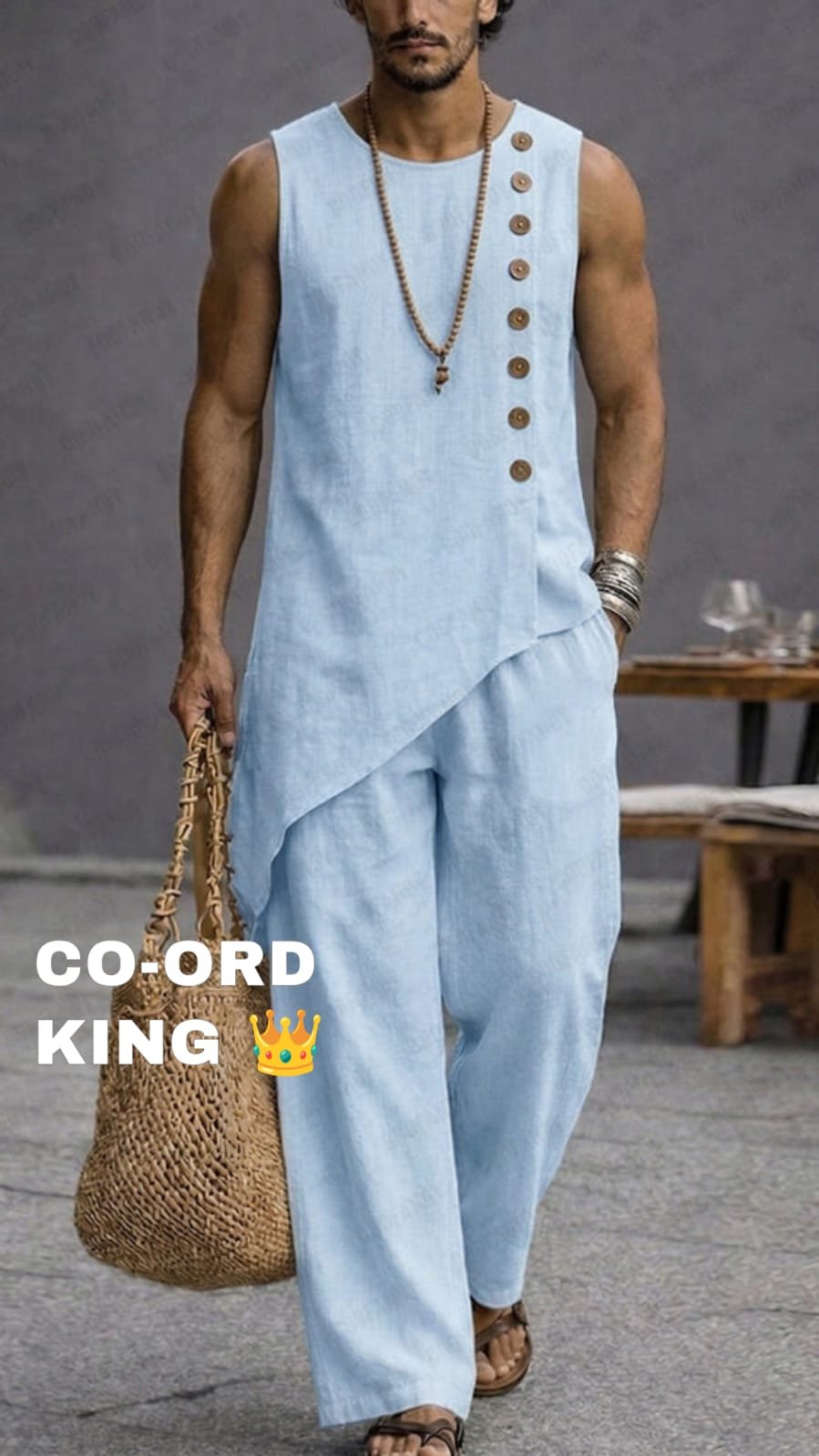 Minimalist Cotton Co-ord Set for Men Stylish men's minimalist cotton co-ord set for summer 2026