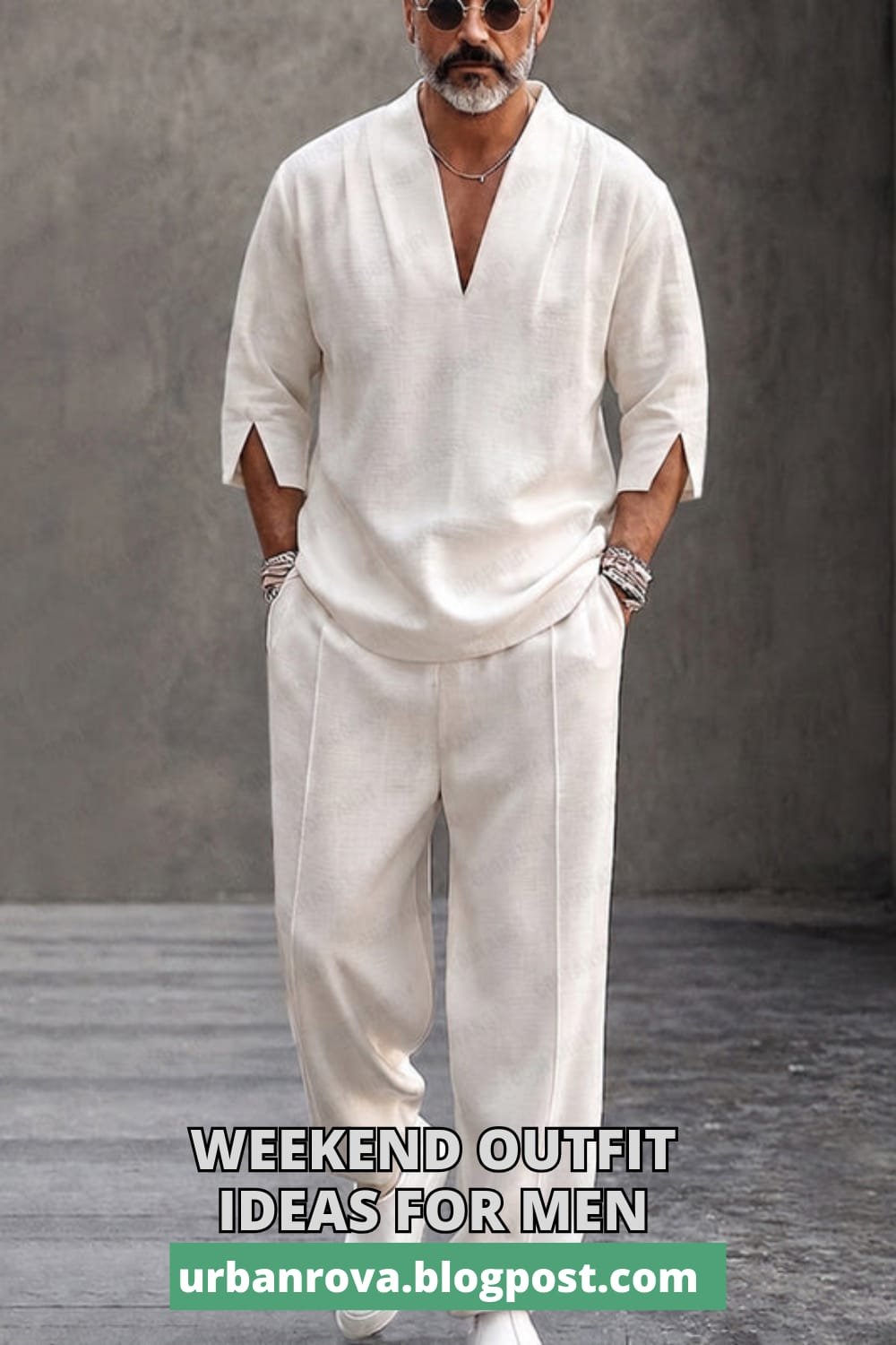 Minimalist Urban Cotton V-Neck Co-ord Set for Men Stylish men's minimalist urban cotton V-neck co-ord set summer 2026