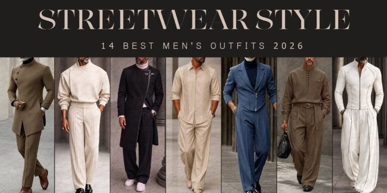 A stylish fashion model showcasing modern men's streetwear style trends and co-ord outfits for 2026.